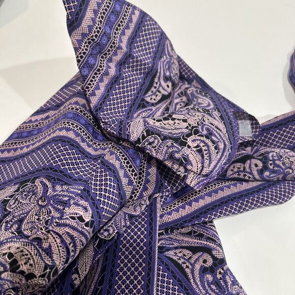 Ciaosport Vintage Set Size 6 Purple Blouse And pleated Skirts geometric/floral - Picture 12 of 14